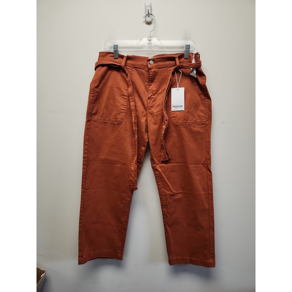 Kensie Women's Size 10 /30 High Rise Oarn Crop Jeans Tie Belt Straight-leg New